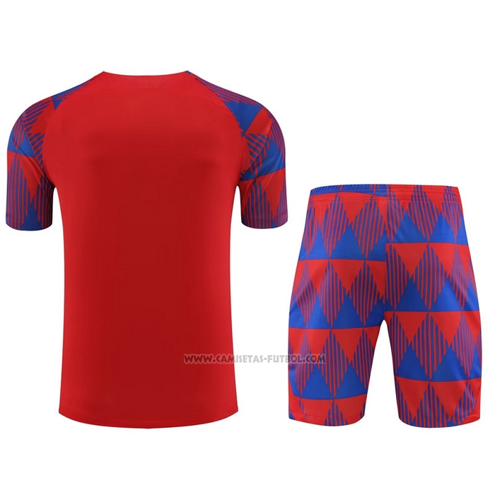 Chandal del Barcelona Manga Corta 2023-2024 Rojo - Pantalon Corto